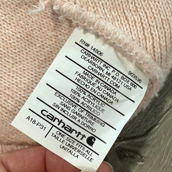 Carhartt light peach knit cuffed beanie hat - Picture 4 of 5